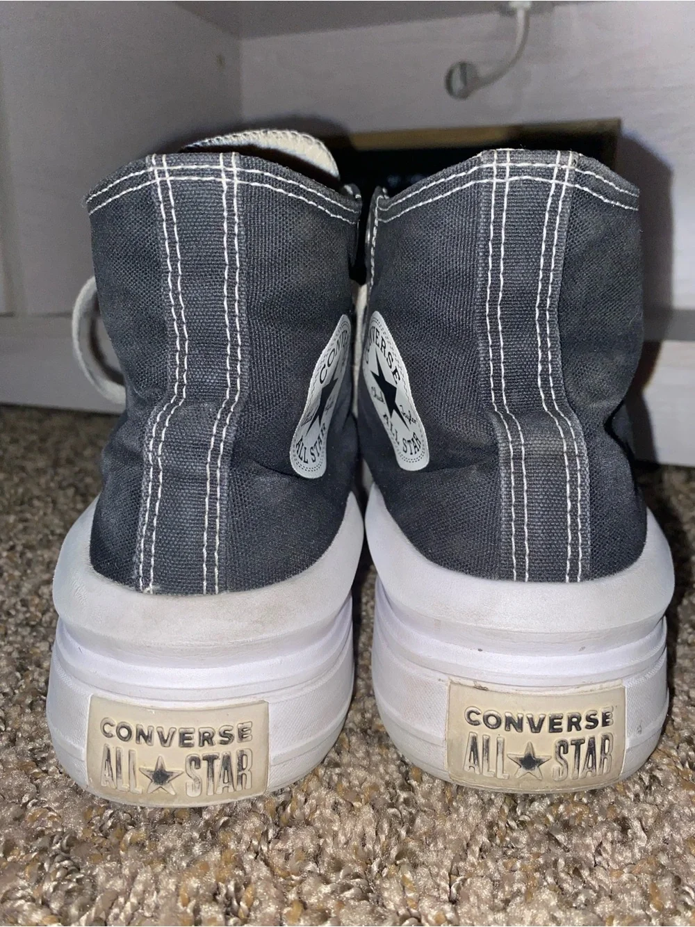 Converse Black and White Platform High Top Sneakers